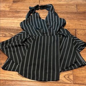 See You Monday Black and White Striped Halter Jumpsuit